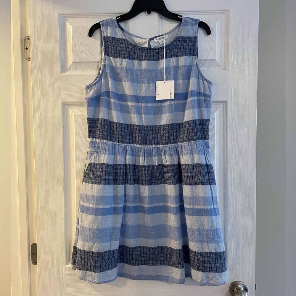 beachlunchlounge Blue Striped Casual Dress